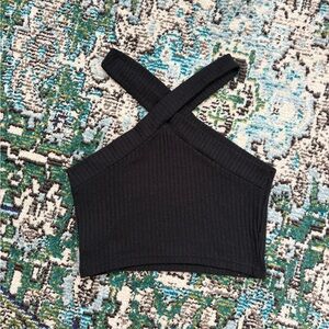 Black Ribbed Halter